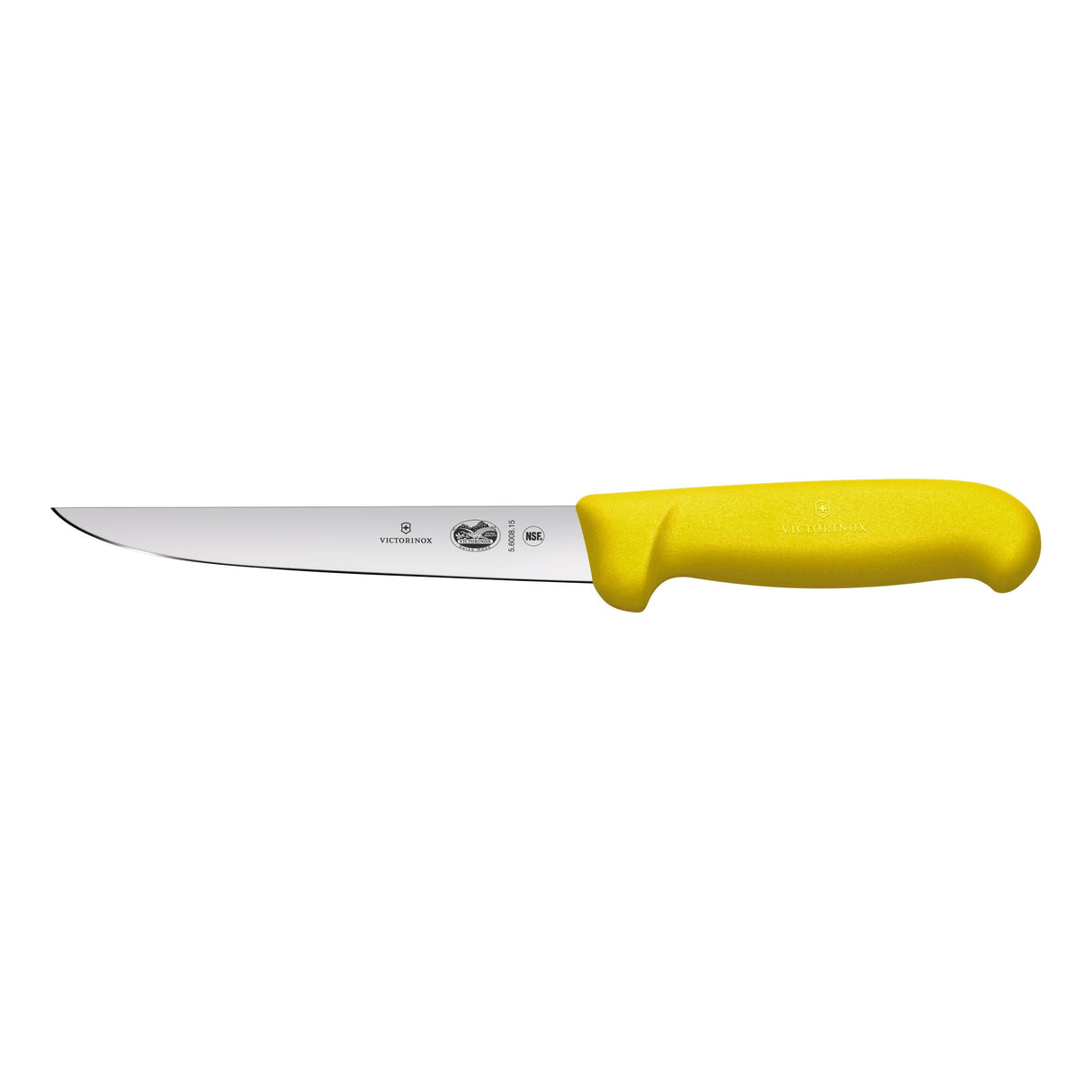 Victorinox Fibrox Boning Knife, Straight Wide 15cm - Yellow