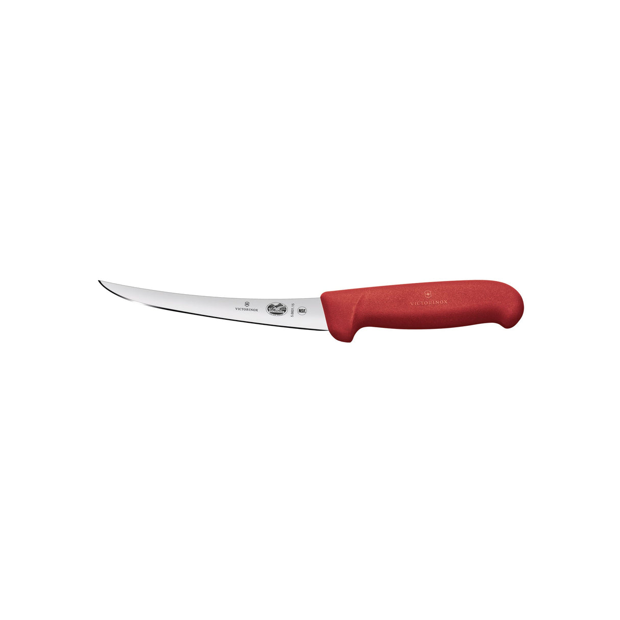 Victorinox Fibrox Boning Knife, Curved Narrow 15cm - Red