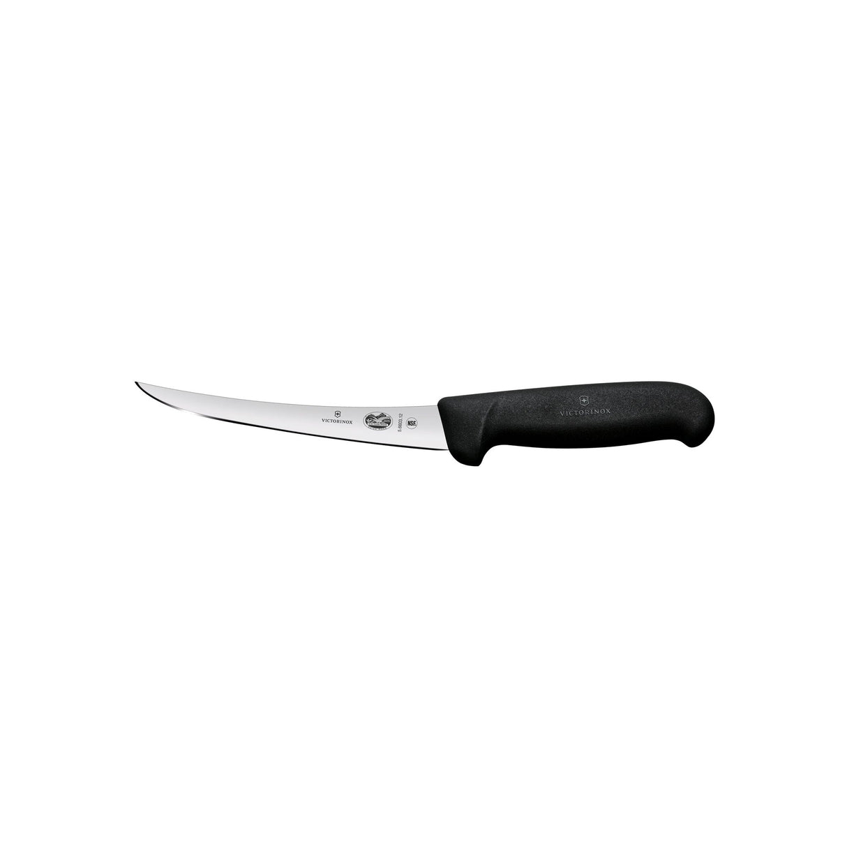 Victorinox Fibrox Boning Knife, Curved Narrow 12cm - Black