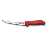 Victorinox Fibrox Boning Knife, Curved Flexible Narrow 12cm - Red