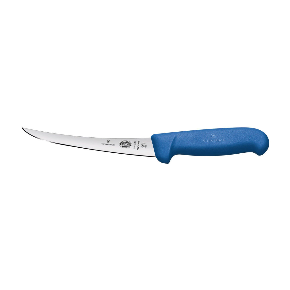 Victorinox Fibrox Boning Knife, Curved Flexible Narrow 12cm - Blue