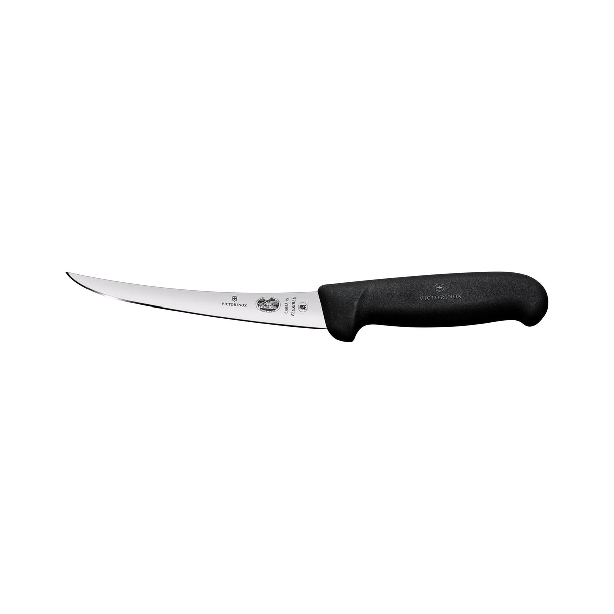 Victorinox Fibrox Boning Knife, Curved Flexible Narrow 12cm - Black