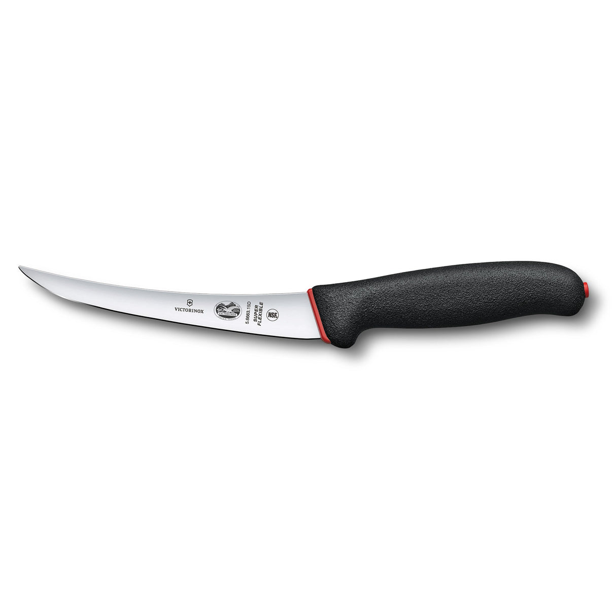 Victorinox Fibrox Boning Knife, Curved Super Flexible Narrow Blade 15cm - Dual Grip