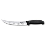 Victorinox Fibrox Slaughter Knife, Curved Fluted 20cm - Black