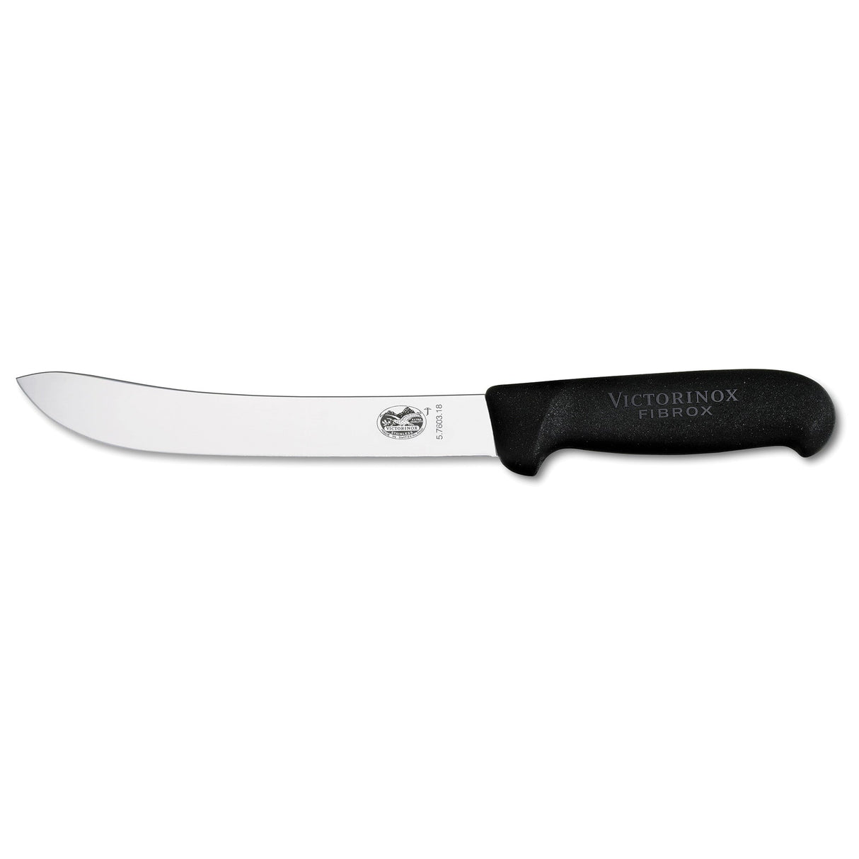 Victorinox Fibrox Butchers Knife, Safety Nose Heavy Stiff 18cm - Black