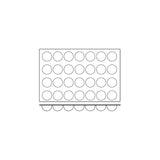 Silicon Mould-Half Sphere, 28-Cup, Cup Size: 70X35Mm/90Ml