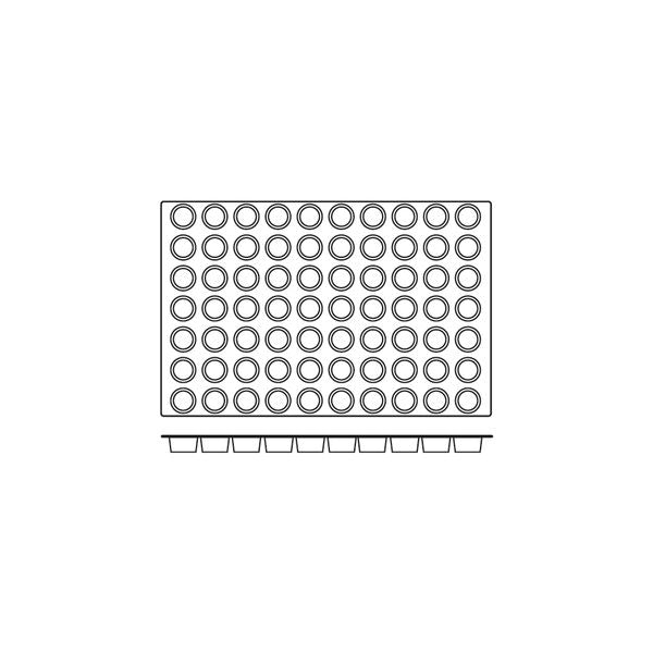 Silicon Mould-Mini Muffin, 70-Cup, Cup Size: 45X30Mm/40Ml