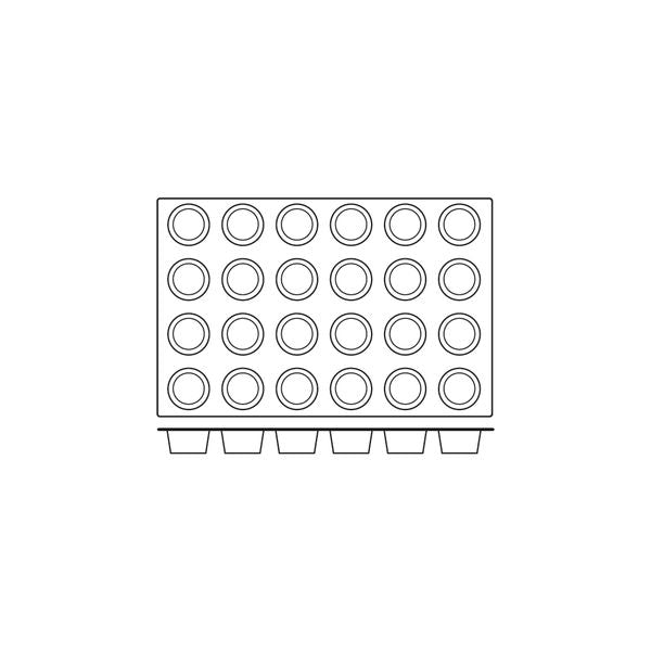 Silicon Mould-Muffin, 24-Cup, Cup Size: 69X39Mm/122Ml