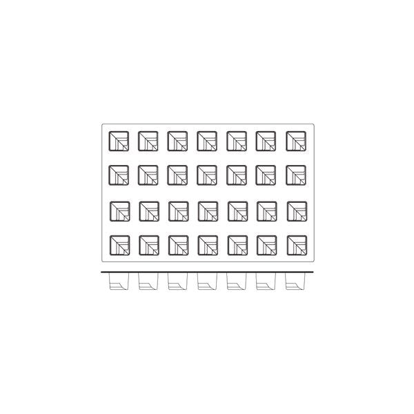 Silicon Mould-Sweet Corner, 28-Cup, Cup Size: 52X52X51Mm/102Ml