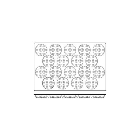 Silicon Mould-Waffle, 18-Cup, Cup Size: 90X24Mm/107Ml