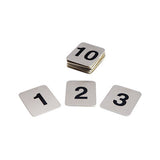 Trenton Stainless Steel Adhesive Restaurant Table Numbers (Numbered Sets 1-50)