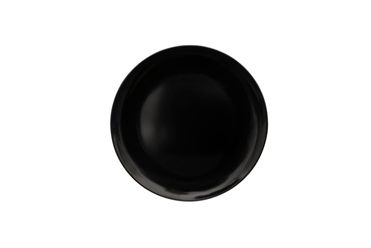Single Colour Melamine Plate, 20cm - Black