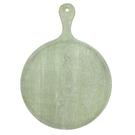 Chef Inox Rnd Serving Board W/Hdl Mangowd 570X780X35Mm Green