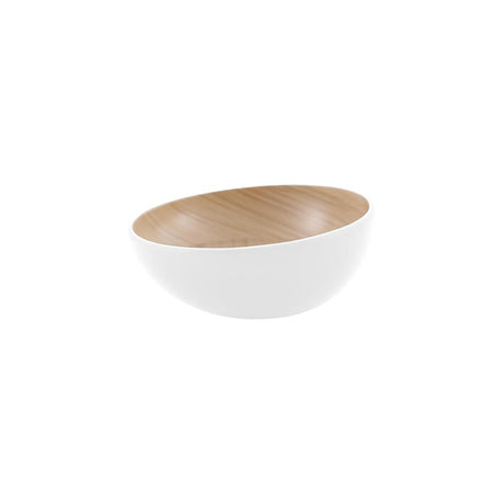 Zicco Melamine Echo Round Bowl White/Birch 215X86.5Mm
