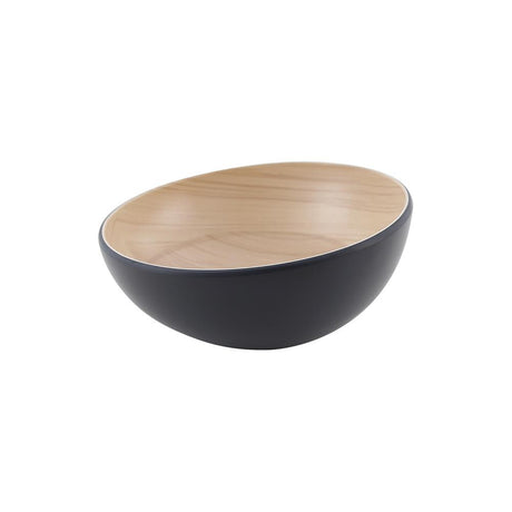 Zicco Melamine Echo Round Bowl Black/Birch 252X110Mm
