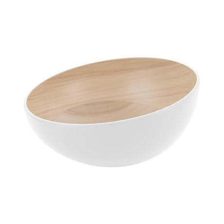 Zicco Melamine Echo Round Bowl White/Birch 285X138Mm