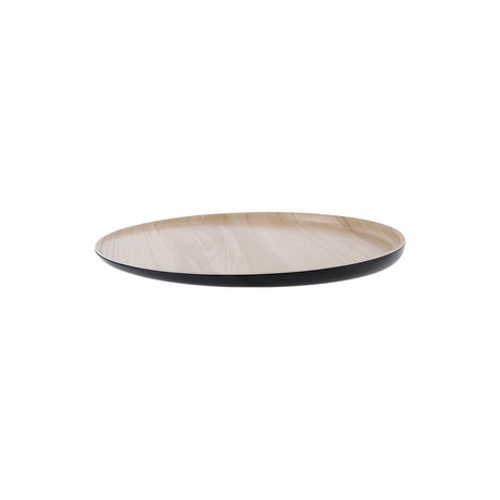 Zicco Melamine Echo Round Platter Black/Birch 300X26Mm