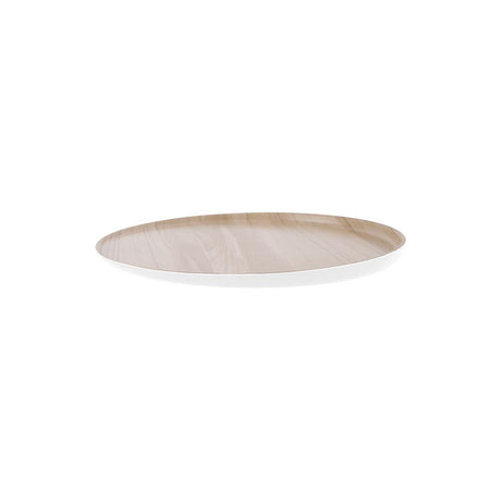 Zicco Melamine Echo Round Platter White/Birch 300X26Mm