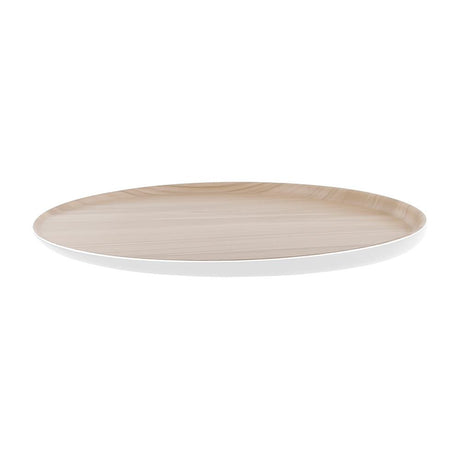 Zicco Melamine Echo Round Platter White/Birch 329X26Mm
