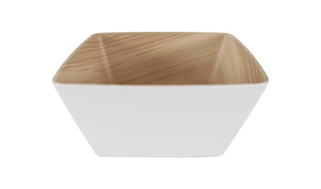 Zicco Melamine Echo White/Birch Square Bowl 250X250X120Mm
