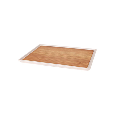 Zicco Melamine Contempo Rect Anti-Slip Tray Oak 350X260X15Mm