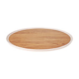 Zicco Melamine Contempo Round Anti-Slip Tray Oak 405x15 (Sold in sets of 5)