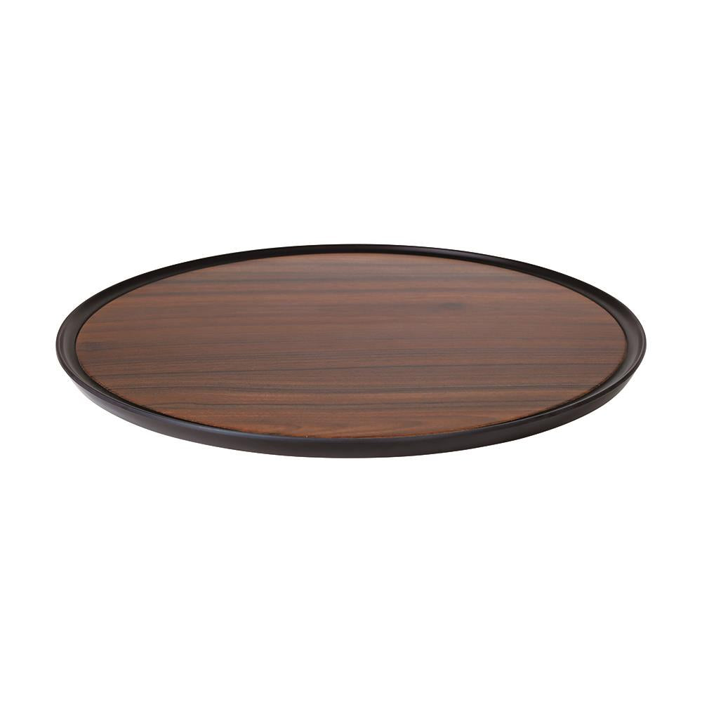 Zicco Melamine Contempo Round Anti-Slip Tray Oak 405x15 (Sold in sets of 5)