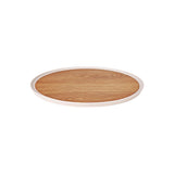 Zicco Melamine Contempo Round Anti-Slip Tray Oak 405x15 (Sold in sets of 5)