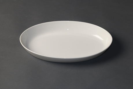 White Album Oval Plate Flared 285X180X40Mm (U3217)