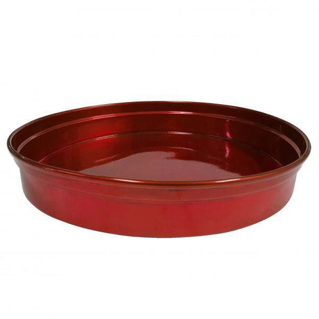 Chef Inox Round Bar Tray Aluminium 330X50Mm Red
