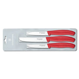 3 Piece Paring Knife Set - Red