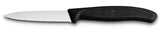 6.7633 - Black Victorinox Swiss Classic Paring Knife, Wavy Edge 8cm
