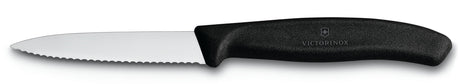 6.7633 - Black Victorinox Swiss Classic Paring Knife, Wavy Edge 8cm