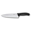 6.8063.20B - Chef's Knife, Fluted Edge/ Extra Wide 20cm - Black