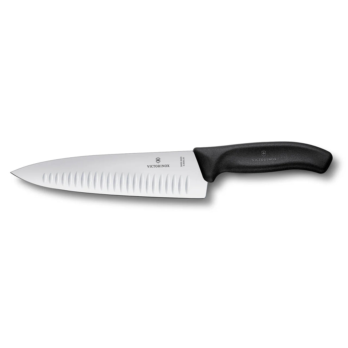 6.8063.20B - Chef's Knife, Fluted Edge/ Extra Wide 20cm - Black