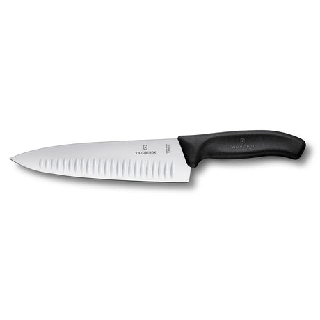 6.8063.20B - Chef's Knife, Fluted Edge/ Extra Wide 20cm - Black