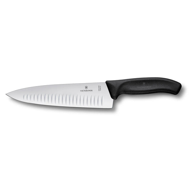 6.8063.20B - Chef's Knife, Fluted Edge/ Extra Wide 20cm - Black