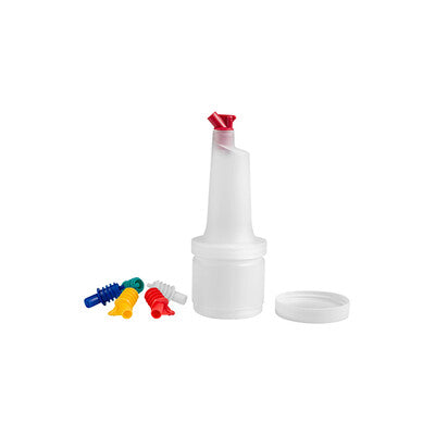 Caterrax Round Plastic Juice Container & Beverage Bottle (Multi-Size) (Set of 12)
