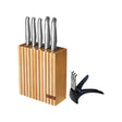 27108 - Furi-Rubberwood 7Pc Block Set W/Sharp 9/15x2 /17/20Cm(41344) (Sold in sets of 4)