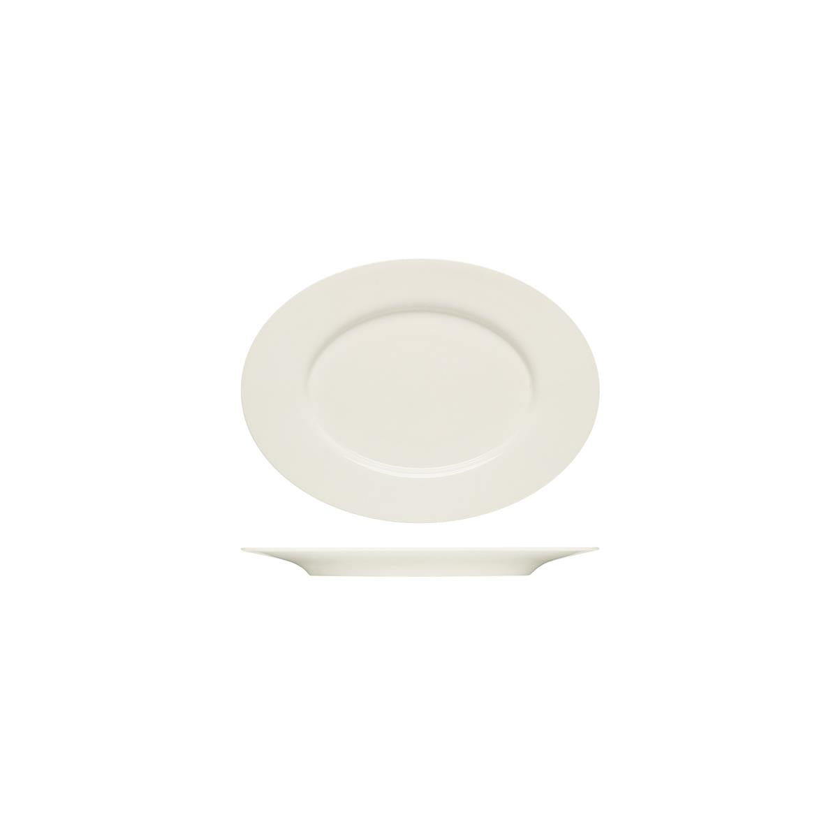 Bauscher Purity Oval Platter W Rim (Sold in sets of 12)