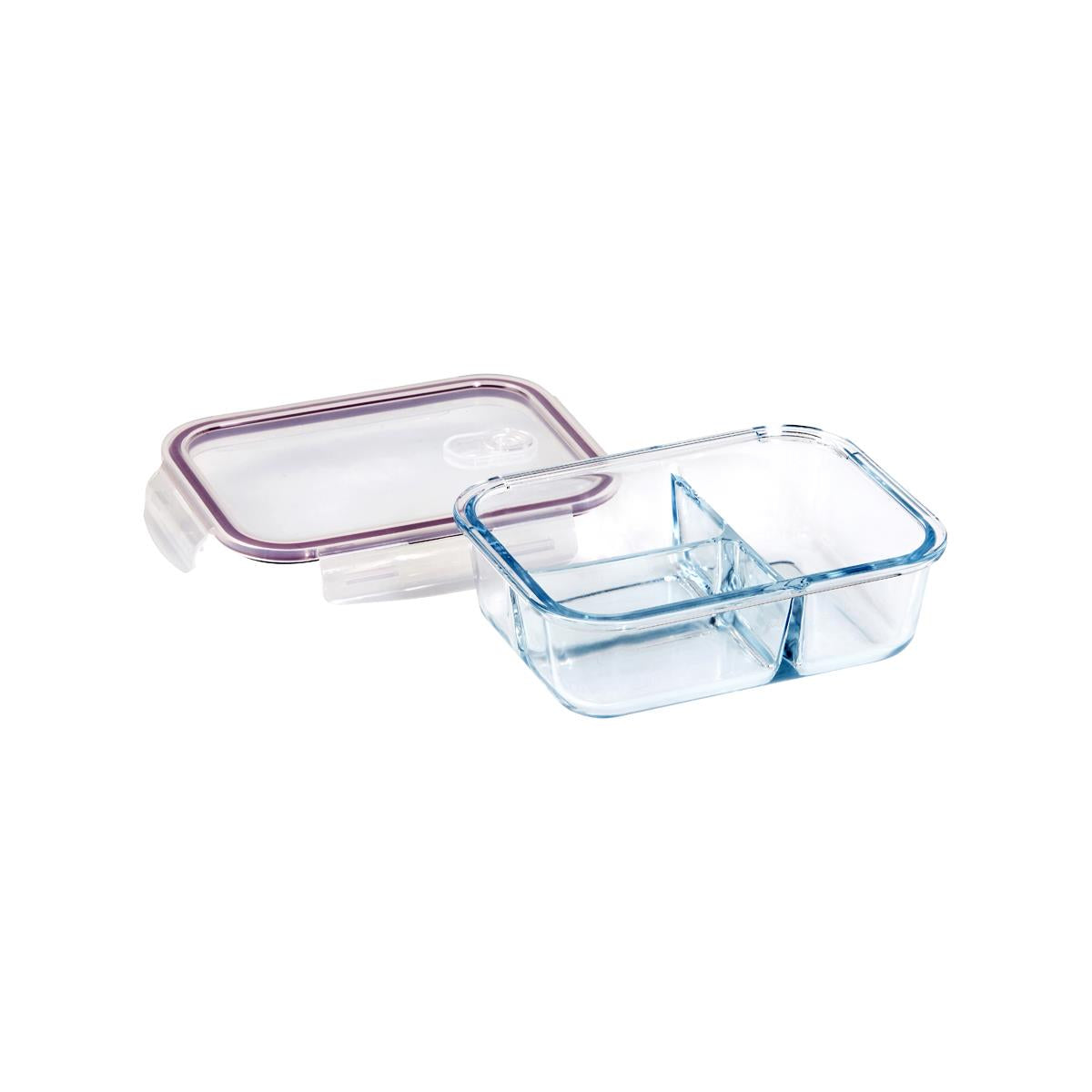 Eterna Glass Containers 3 Div Rect (Sold in sets of 2)