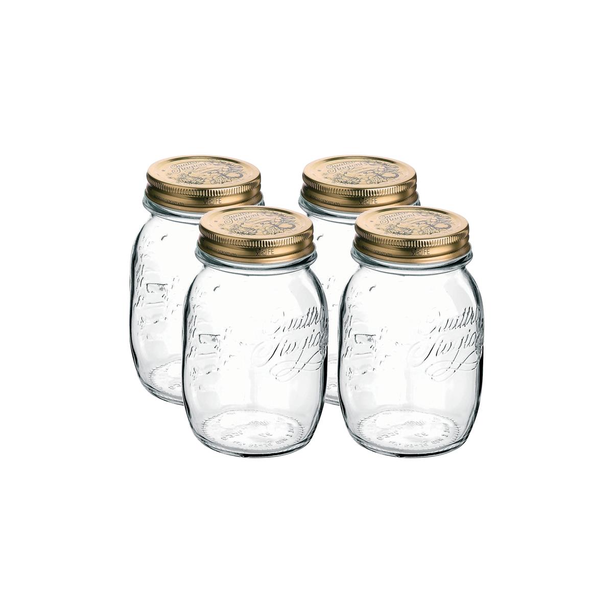 340-013SET - Quattro Stagioni Jar W/Lids 90mm 0.5L 4Pc Set (349750Cba021 Set of 4 (Sold in sets of 4)