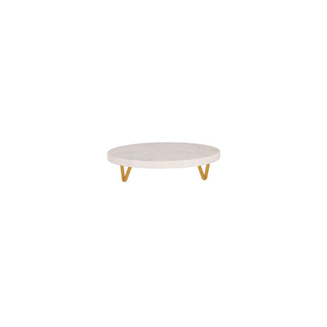 Chef Inox Serve Rnd Marble Display Stand Metal Legs 230X55Mm