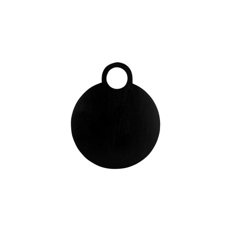 Chef Inox Serve Rnd Board Blk W/Loop Hdl Acacia 440X370X15Mm