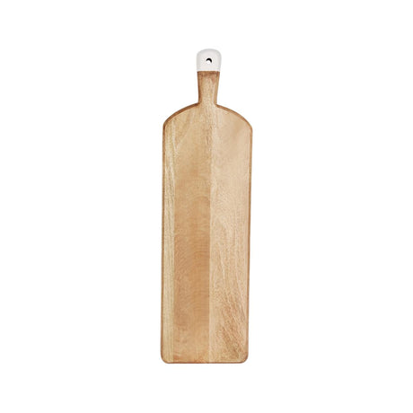 Mangowood Rect Serving Board Footed W/White Hdl 700X200X40Mm