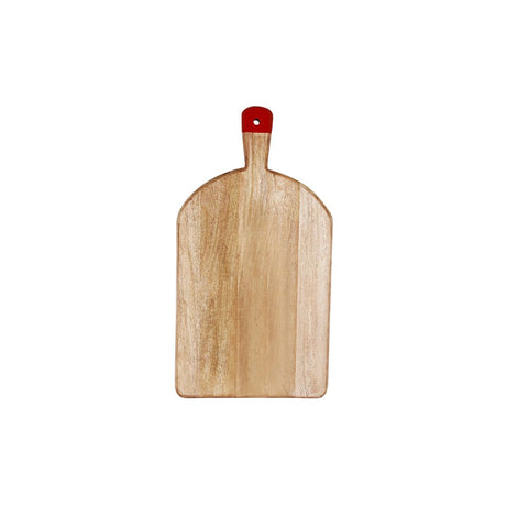 Mangowood Rect Serving Board Footed W/Red Hdl 520X280X40Mm