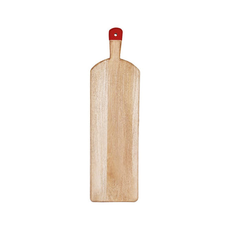 Mangowood Rect Serving Board Footed W/Red Hdl 700X200X40Mm