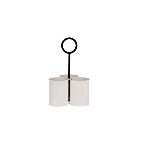 78805 - Coney Isl-Galvanised Creme P/C Caddy W/Bk Hdl 3 Comp 340x200 (Sold in sets of 6)
