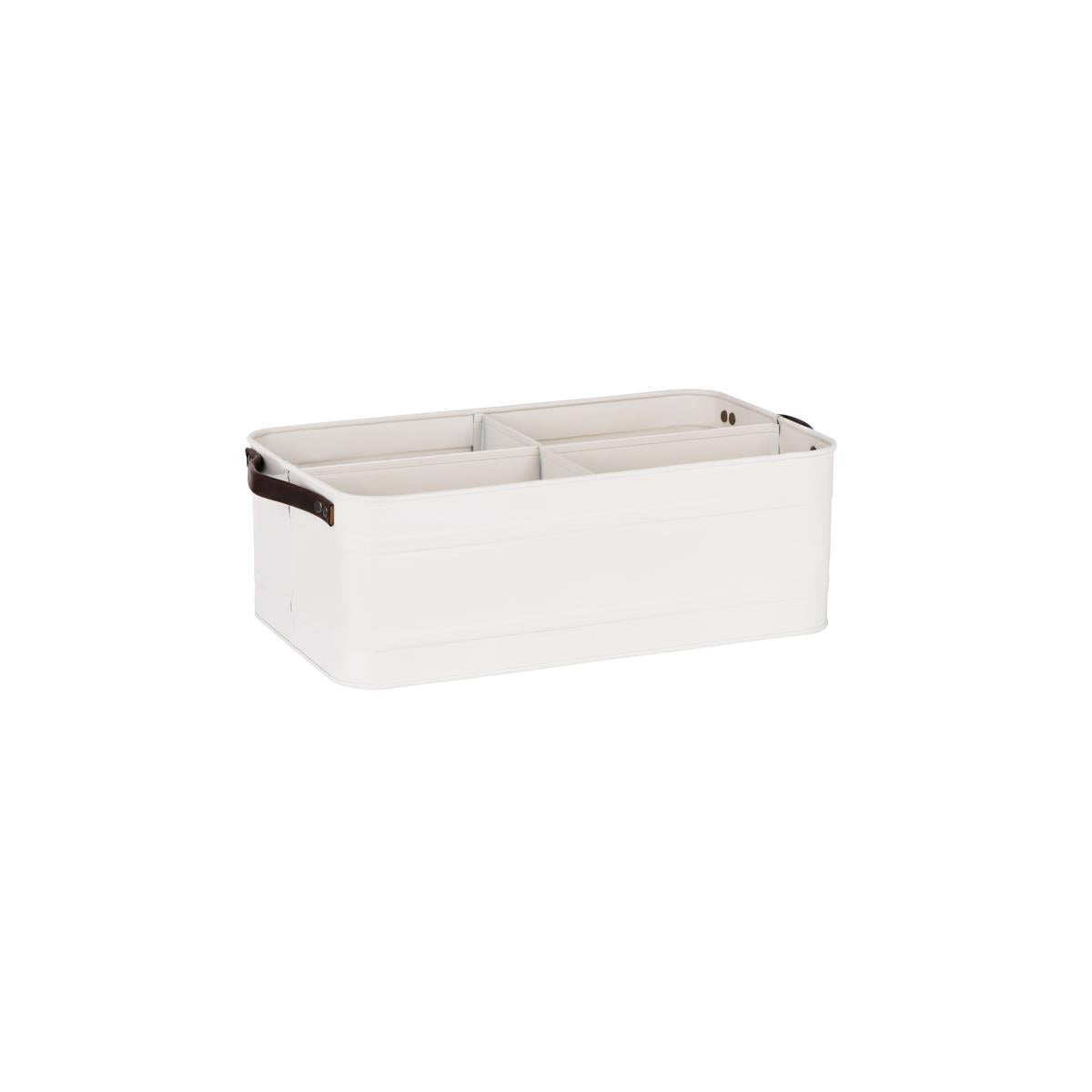 78808 - Coney Isl-Galvanised Creme P/C Caddy 4 Cp Rect Lhr 370x215 (Sold in sets of 4)