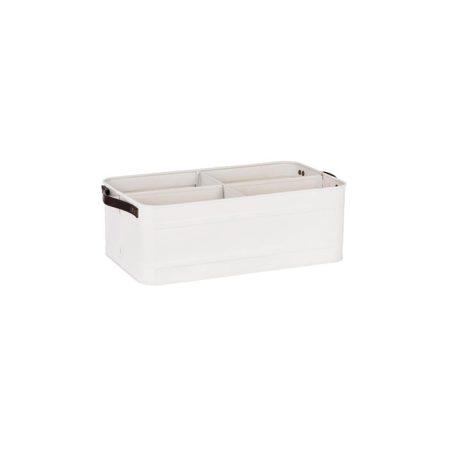 78808 - Coney Isl-Galvanised Creme P/C Caddy 4 Cp Rect Lhr 370x215 (Sold in sets of 4)